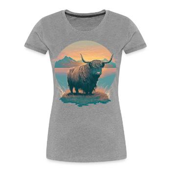 Wild Yak - Frauen Premium Bio T-Shirt - Grau meliert - Vorne - Mia (176cm)