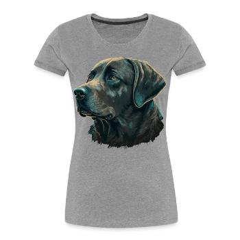 Gentle Labrador Retriever - Women's Premium Organic T-Shirt - heather grey - Front - Mia (176cm)