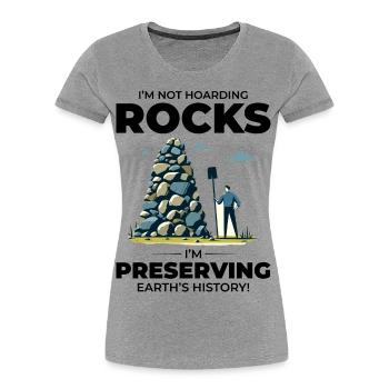 Rock Collecting Mineral Collector Geology Earth - Women's Premium Organic T-Shirt - heather grey - Front - Mia (176cm)