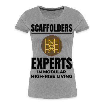 Plate-forme d’échafaudage d’échafaudage de constructeur d’échafaudages - T-shirt bio Premium Femme - gris chiné - Devant - Mia (176cm)