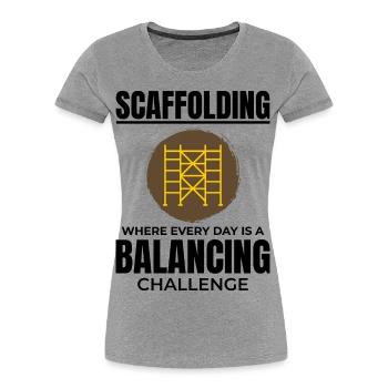 Plate-forme d’échafaudage d’échafaudage de constructeur d’échafaudages - T-shirt bio Premium Femme - gris chiné - Devant - Mia (176cm)