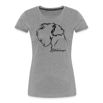 Mittelschnauzer Profil Hunde Hund Wilsigns - Frauen Premium Bio T-Shirt - Grau meliert - Vorne - Mia (176cm)