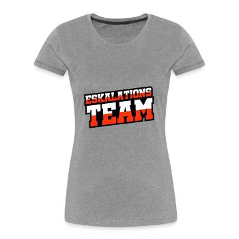 Eskalations Team - Frauen Premium Bio T-Shirt - Grau meliert - Vorne - Mia (176cm)