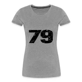 79 Number jersey - Women's Premium Organic T-Shirt - heather grey - Front - Mia (176cm)