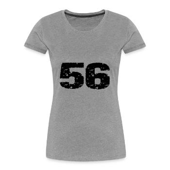 56 Number jersey - Women's Premium Organic T-Shirt - heather grey - Front - Mia (176cm)