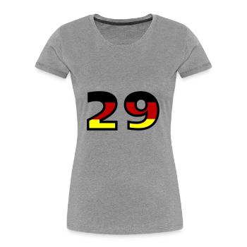 29 Zahl Deutschland Trikot - Frauen Premium Bio T-Shirt - Grau meliert - Vorne - Mia (176cm)