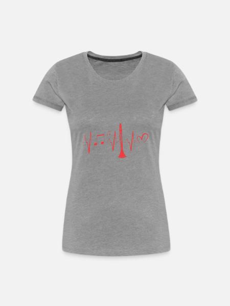 Klarinette - Frauen Premium Bio T-Shirt - Grau meliert