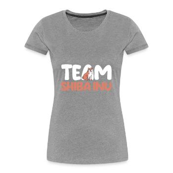 Hund Shiba Inu - Frauen Premium Bio T-Shirt - Grau meliert - Vorne - Mia (176cm)