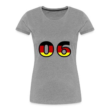 6 Number Germany Jersey - Women's Premium Organic T-Shirt - heather grey - Front - Mia (176cm)