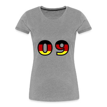 9 Number Germany Jersey - Women's Premium Organic T-Shirt - heather grey - Front - Mia (176cm)