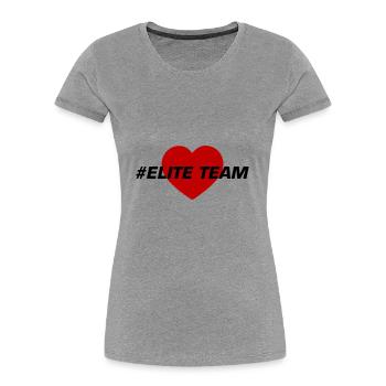 Elite Team Heart Love - Women's Premium Organic T-Shirt - heather grey - Front - Mia (176cm)