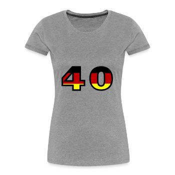 Maillot Allemagne numéro 40 - T-shirt bio Premium Femme - gris chiné - Devant - Mia (176cm)