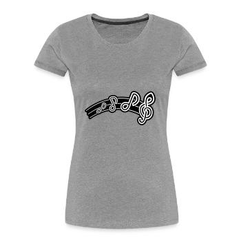 Clé de symbole de notes de musique - T-shirt bio Premium Femme - gris chiné - Devant - Mia (176cm)