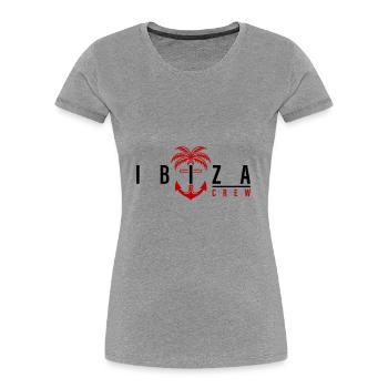 Ibiza Crew Anchor Palm Tree Holidays - Women's Premium Organic T-Shirt - heather grey - Front - Mia (176cm)