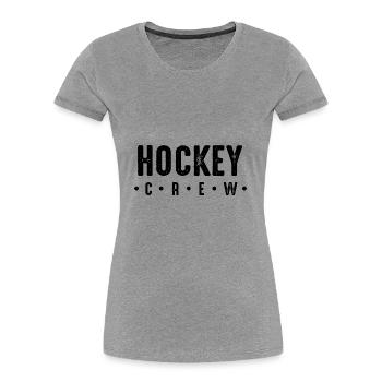 Équipe de hockey - T-shirt bio Premium Femme - gris chiné - Devant - Mia (176cm)