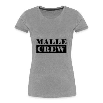 Malle Crew - Frauen Premium Bio T-Shirt - Grau meliert - Vorne - Mia (176cm)