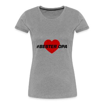 Bester Opa Herz Liebe - Frauen Premium Bio T-Shirt - Grau meliert - Vorne - Mia (176cm)