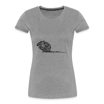 Maus Tribal Tattoo - Frauen Premium Bio T-Shirt - Grau meliert - Vorne - Mia (176cm)