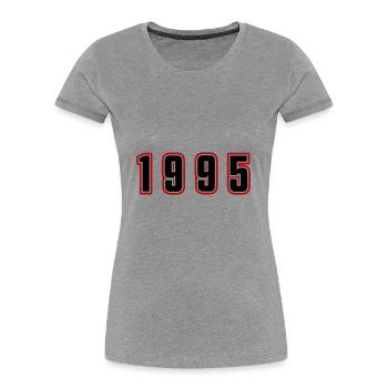1995 Year Number - Women's Premium Organic T-Shirt - heather grey - Front - Mia (176cm)