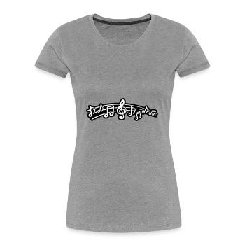 Clé de symbole de notes de musique - T-shirt bio Premium Femme - gris chiné - Devant - Mia (176cm)