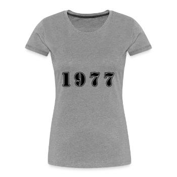 1977 Jahr Geburtstag - Frauen Premium Bio T-Shirt - Grau meliert - Vorne - Mia (176cm)