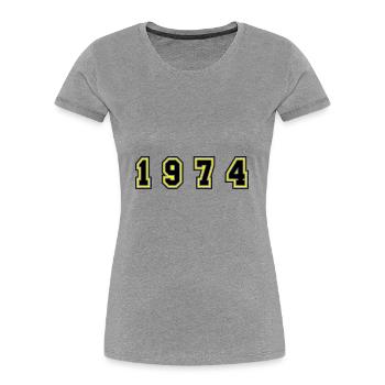 1974 Year Number - Women's Premium Organic T-Shirt - heather grey - Front - Mia (176cm)