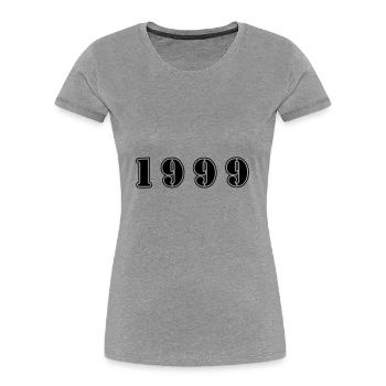 Anniversaire 1999 - T-shirt bio Premium Femme - gris chiné - Devant - Mia (176cm)