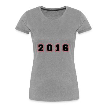 2016 Year Number - Women's Premium Organic T-Shirt - heather grey - Front - Mia (176cm)