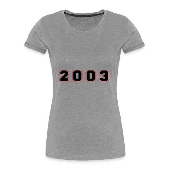 2003 Year Number - Women's Premium Organic T-Shirt - heather grey - Front - Mia (176cm)