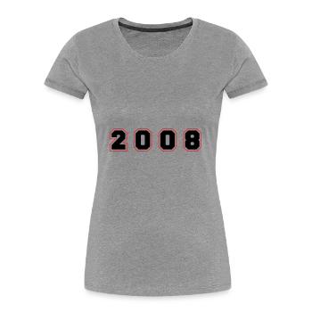 2008 Jahr Zahl - Frauen Premium Bio T-Shirt - Grau meliert - Vorne - Mia (176cm)