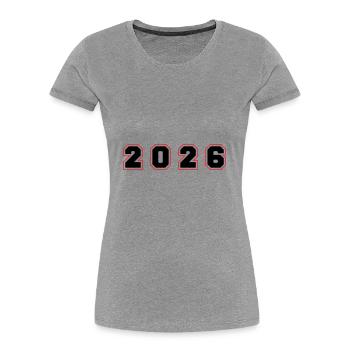 2026 Year Number - Women's Premium Organic T-Shirt - heather grey - Front - Mia (176cm)