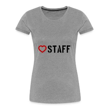 Cœur du bâton - T-shirt bio Premium Femme - gris chiné - Devant - Mia (176cm)