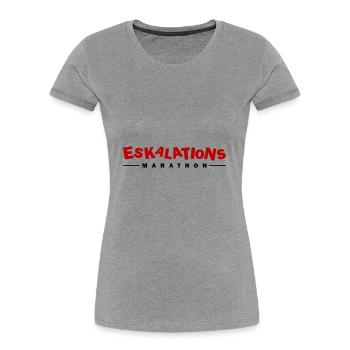 Eskalations Marathon - Frauen Premium Bio T-Shirt - Grau meliert - Vorne - Mia (176cm)