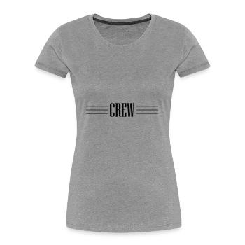 Conception de l’équipage - T-shirt bio Premium Femme - gris chiné - Devant - Mia (176cm)