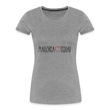 Cœur de l’équipe de Majorque - T-shirt bio Premium Femme - gris chiné - Devant - Mia (176cm)