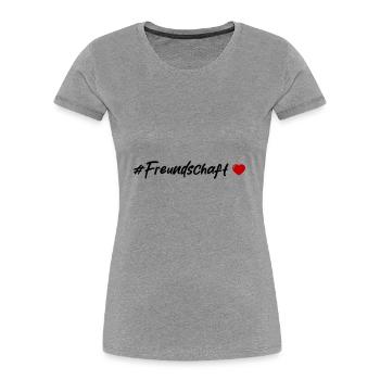 Cœur d’amitié - T-shirt bio Premium Femme - gris chiné - Devant - Mia (176cm)