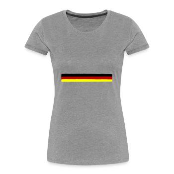Symbole des couleurs de l’Allemagne - T-shirt bio Premium Femme - gris chiné - Devant - Mia (176cm)