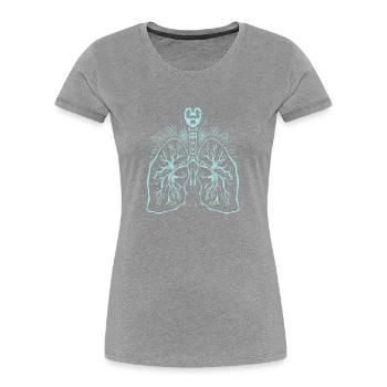 Anatomie der Lunge - Medizin - Frauen Premium Bio T-Shirt - Grau meliert - Vorne - Mia (176cm)