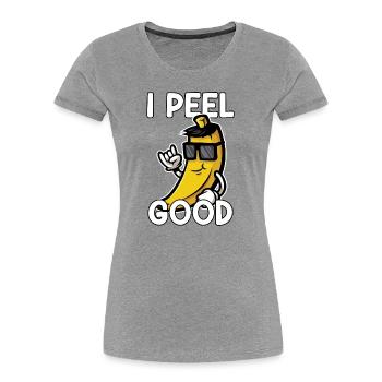 Banane Frucht Bananen Spruch Geschenk - Frauen Premium Bio T-Shirt - Grau meliert - Vorne - Mia (176cm)