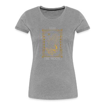 Der Mond Tarot Gothic Wicca Astrologie - Frauen Premium Bio T-Shirt - Grau meliert - Vorne - Mia (176cm)