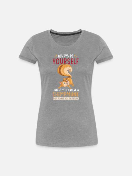 Streifenhörnchen - Frauen Premium Bio T-Shirt - Grau meliert