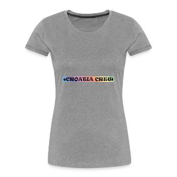 Croatia Crew - Women's Premium Organic T-Shirt - heather grey - Front - Mia (176cm)