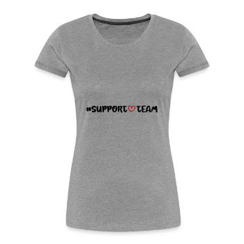 Cœur de l’équipe de soutien - T-shirt bio Premium Femme - gris chiné - Devant - Mia (176cm)