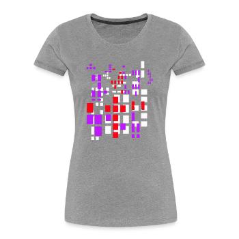 Pixel a Pixelworld Abstract City Kypto Style - Women's Premium Organic T-Shirt - heather grey - Front - Mia (176cm)
