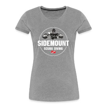 Sidemount Taucher Geschenk Tauchen - Frauen Premium Bio T-Shirt - Grau meliert - Vorne - Mia (176cm)