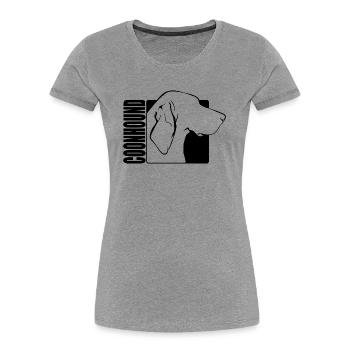 Coonhound Profile Dogs Dog Wilsigns - Women's Premium Organic T-Shirt - heather grey - Front - Mia (176cm)