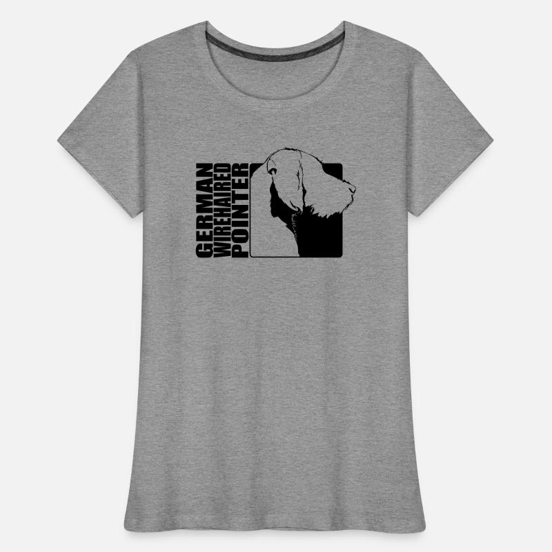 German Wirehaired Pointer Profil Jagdhund Wilsigns Frauen Premium Bio T-Shirt