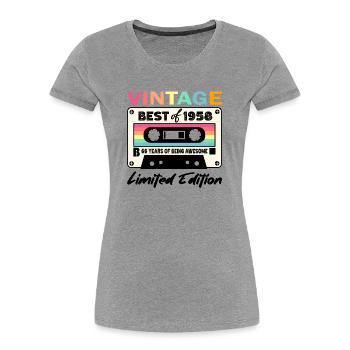 Best of 1958 - zum 66. Geburtstag Limited Edition - Frauen Premium Bio T-Shirt - Grau meliert - Vorne - Mia (176cm)