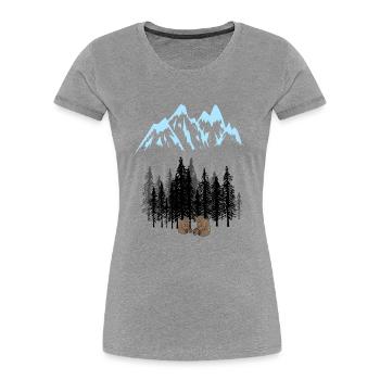 Mountain Mountains Nature Mountains Wilderness Bears - Women's Premium Organic T-Shirt - heather grey - Front - Mia (176cm)