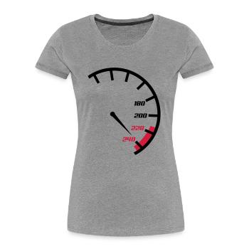 tacho - T-shirt bio Premium Femme - gris chiné - Devant - Mia (176cm)